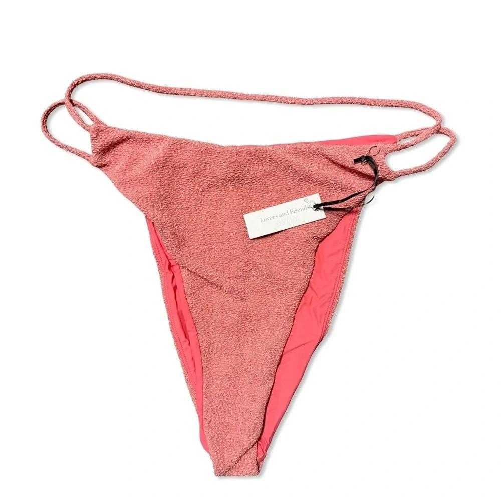 Lovers + Friends TALORE BOTTOM Coral Bikini Bottoms swimsuit separate Revolve XL